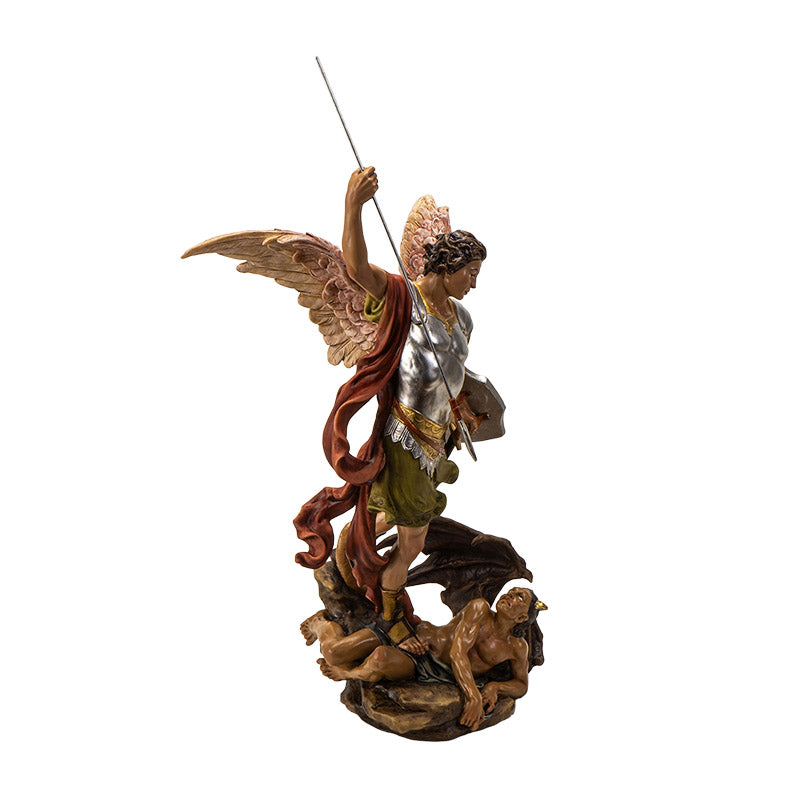 St. Michael Spearing Devil Archangel Statue