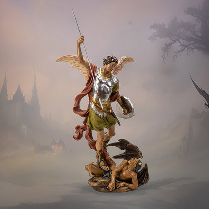 St. Michael Spearing Devil Archangel Statue