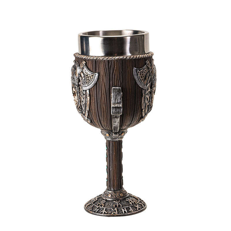 Viking Warrior Skull Goblet with Stainless Steel