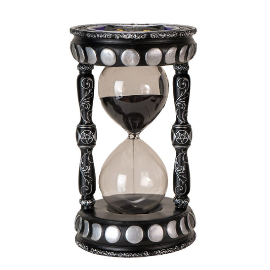 Mystic Black Cat Sand timer with Black Sand