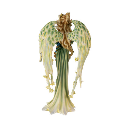 Forest Fairy with Peacock Figurine with Leafy Wings