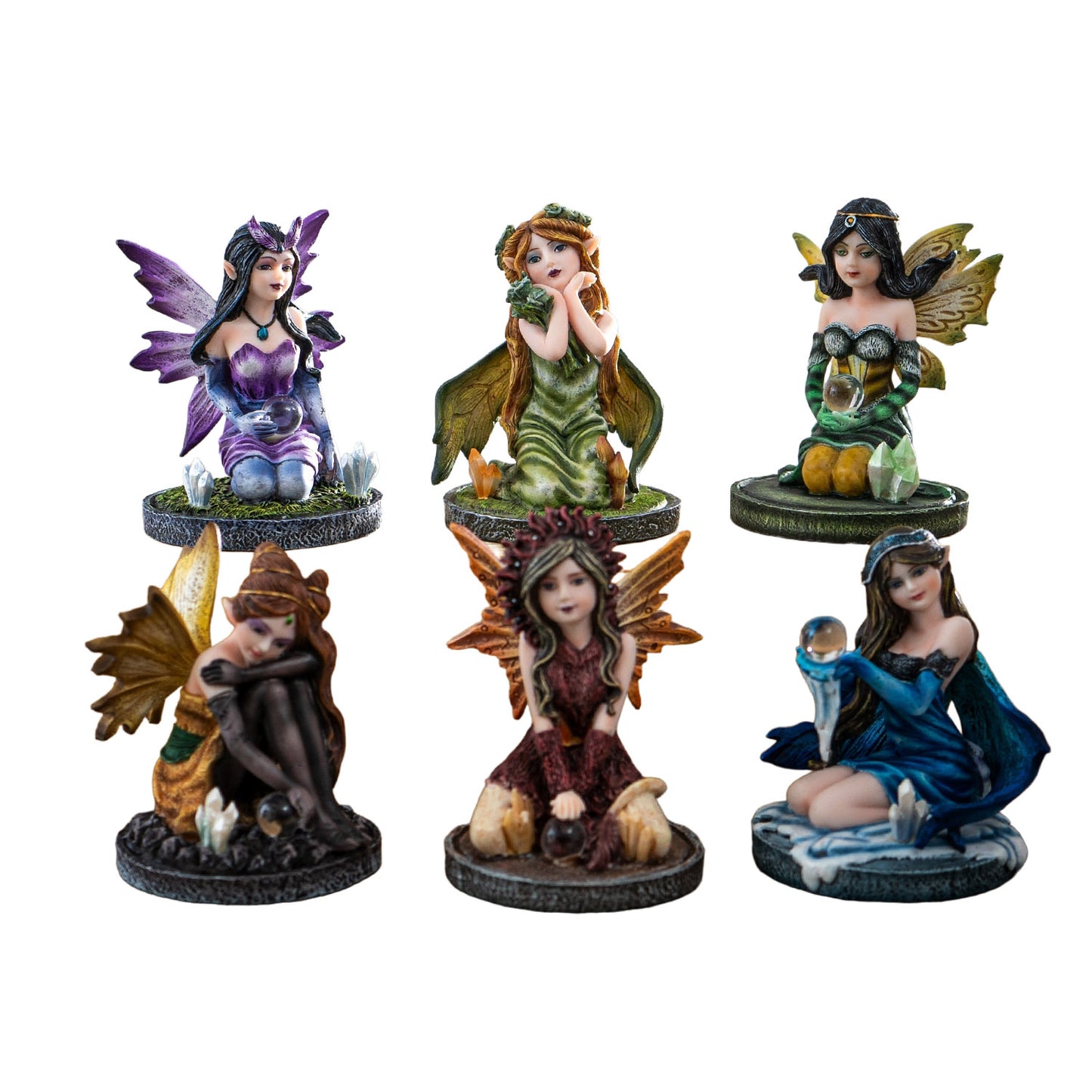 12 Pieces 3" Small Fairy Figurine Bulk Pack Includes 6 Unique Fairy Designs with 2 of Each