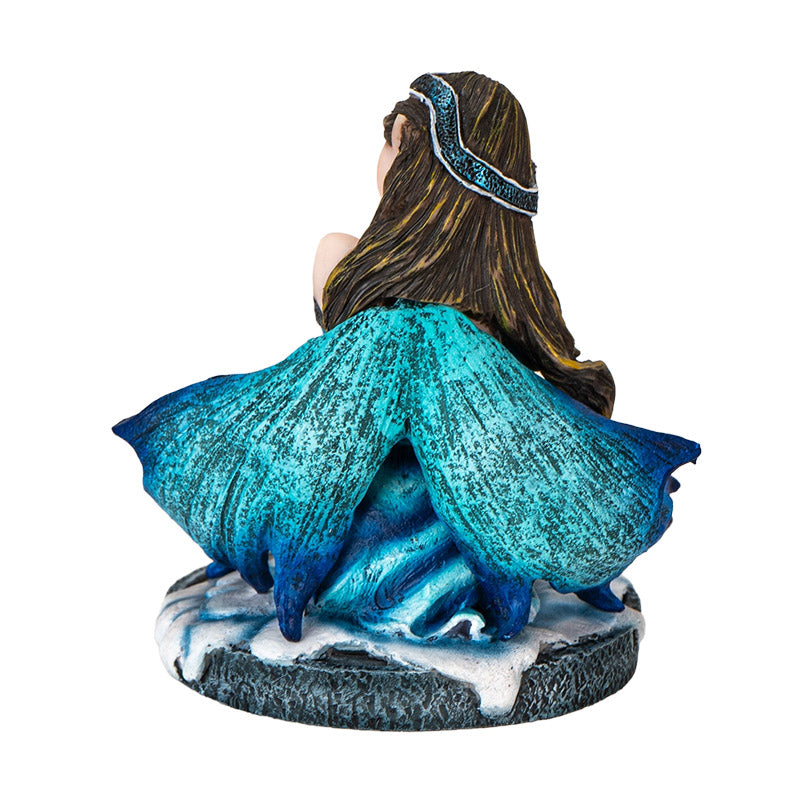 3" Blue Ice Fairy Figurine with Crystal Ball