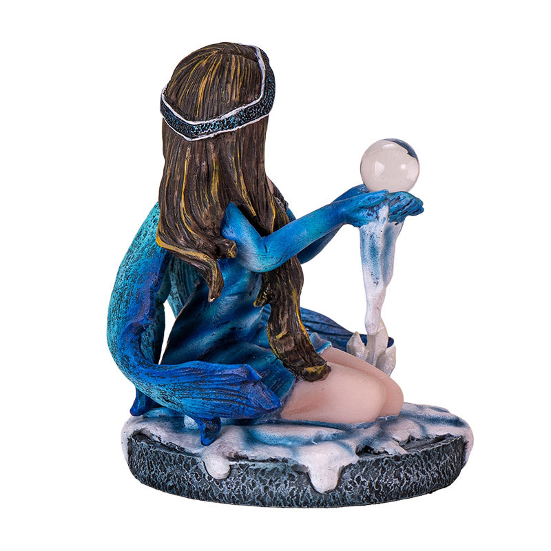 3" Blue Ice Fairy Figurine with Crystal Ball