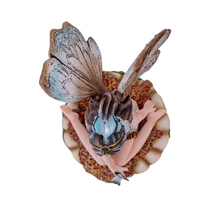 Butterfly Fairy on Mushroom Statue 8.27"