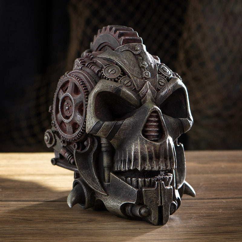 Diesel Punk Skull Figurine 6" Steampunk