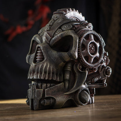 Diesel Punk Skull Figurine 6" Steampunk