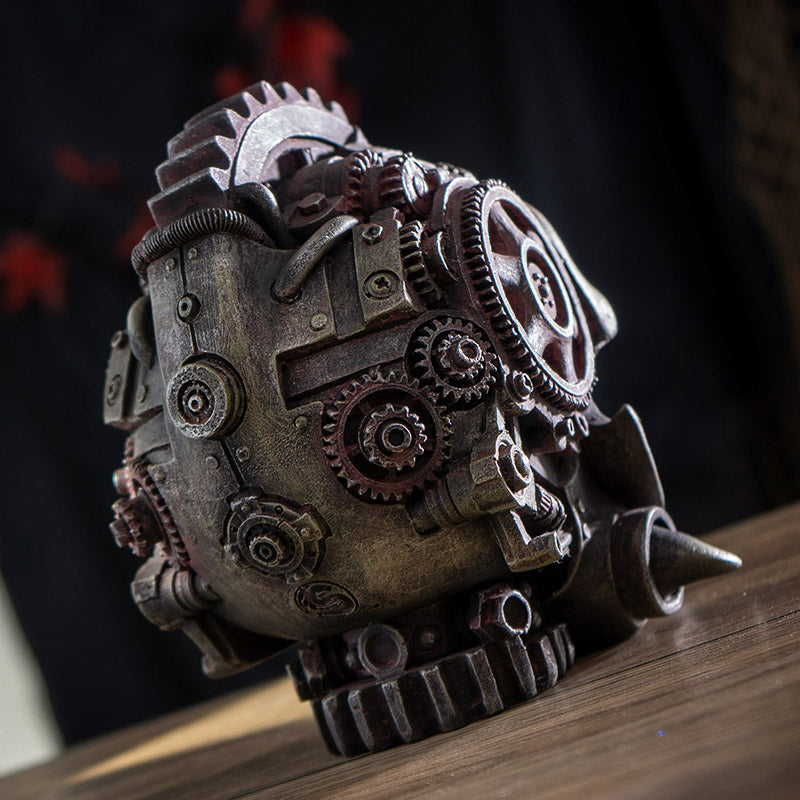 Diesel Punk Skull Figurine 6" Steampunk