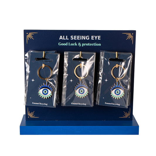 24PC All Seeing Eye Protection Keyrings with Display by Something Different UK