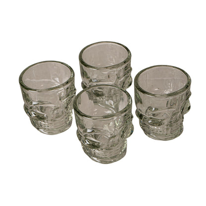 Skull Shot Glass Set of 4 by Something Different UK Unique Gothic Drinkware 3D Skull Design Glasses for Halloween Parties and Collectors Shot Glass Set Perfect for Gatherings