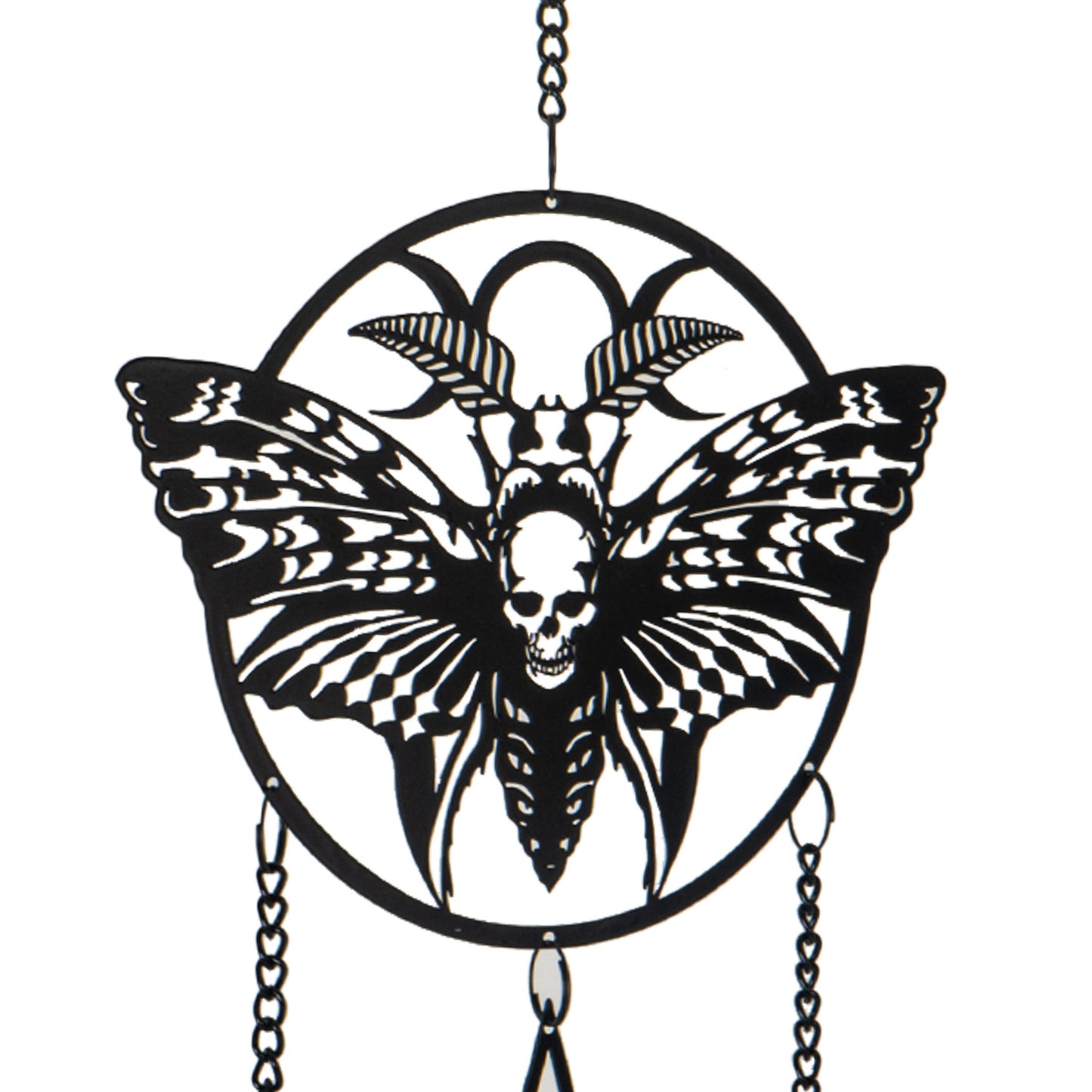 Death Head Moth Hanging Decoration by Alchemy England with Gothic Skull and Pentacle Design Perfect for Wall Hanging Home Decor and Halloween 20" Long