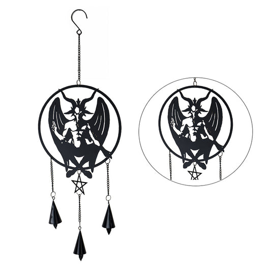 Personal Baphomet Hanging Decoration by Alchemy England with Pentagram Design Perfect for Gothic Home Decor or Unique Wall Hanging 21.5" Long