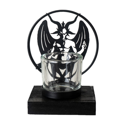 Personal Baphomet Tea Light Holder by Alchemy England Mystical Sabbatic Goat Figure with Wings Perfect for Gothic Candlelight and Home Decor 5.75? Tall