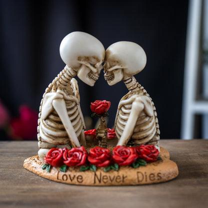 Til Death Do Us Part Skeleton Couple Figurine Love Never Dies Rose