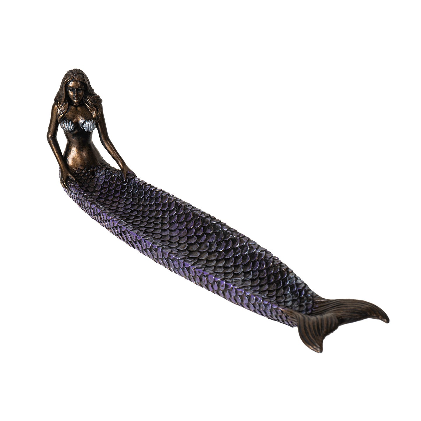 Mermaid Stick Incense Burner Figurine with Scales Design