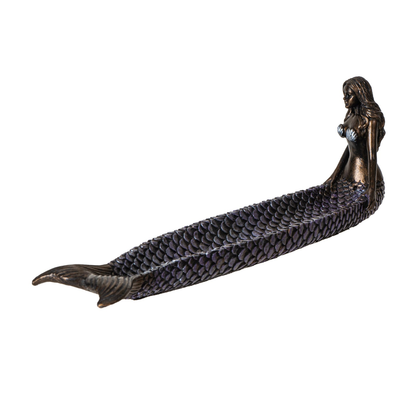 Mermaid Stick Incense Burner Figurine with Scales Design