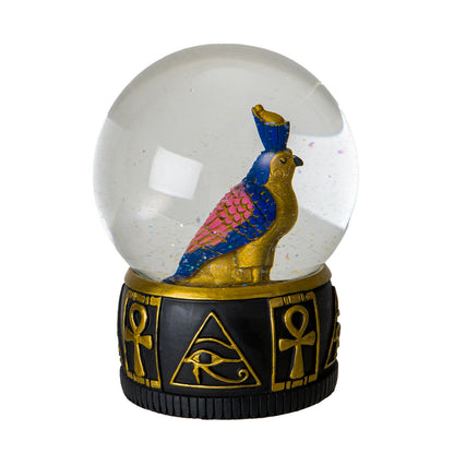 Horus Water Globe with Eye of Ra and Ankh Symbols Perfect for Egyptian Home Decor or Unique Gift 5" Tall