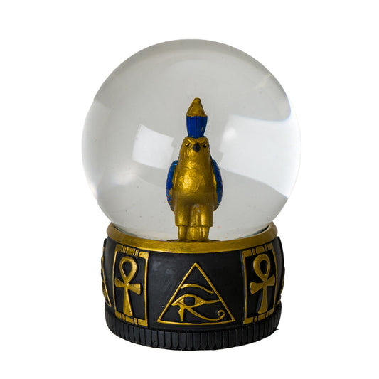 Horus Water Globe with Eye of Ra and Ankh Symbols Perfect for Egyptian Home Decor or Unique Gift 5" Tall