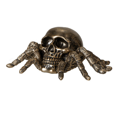 Skeleton Spider Figurine Gothic Bronze Finished Creepy Crawling Design