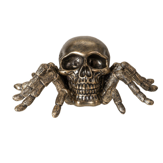 Skeleton Spider Figurine Gothic Bronze Finished Creepy Crawling Design