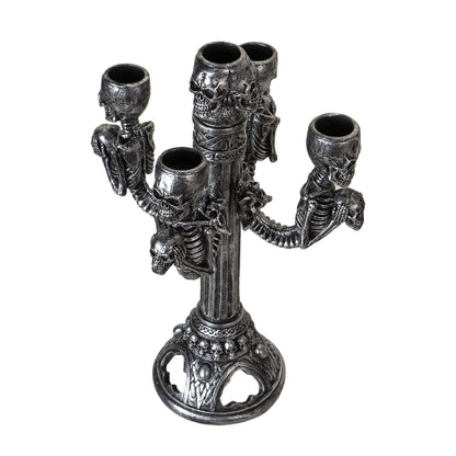 Skull Candelabra Candle Holder Gothic Skeleton Design