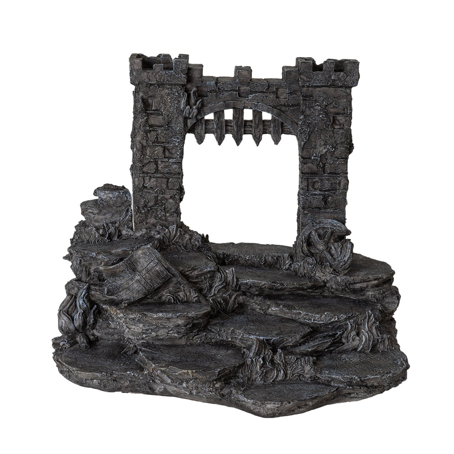 12 Piece Medieval Knight Figurine Set with Castle Gate Display Stand