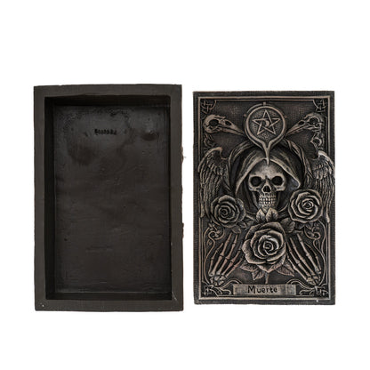 Muerte Tarot Box with Grim Reaper and Gothic Rose Design