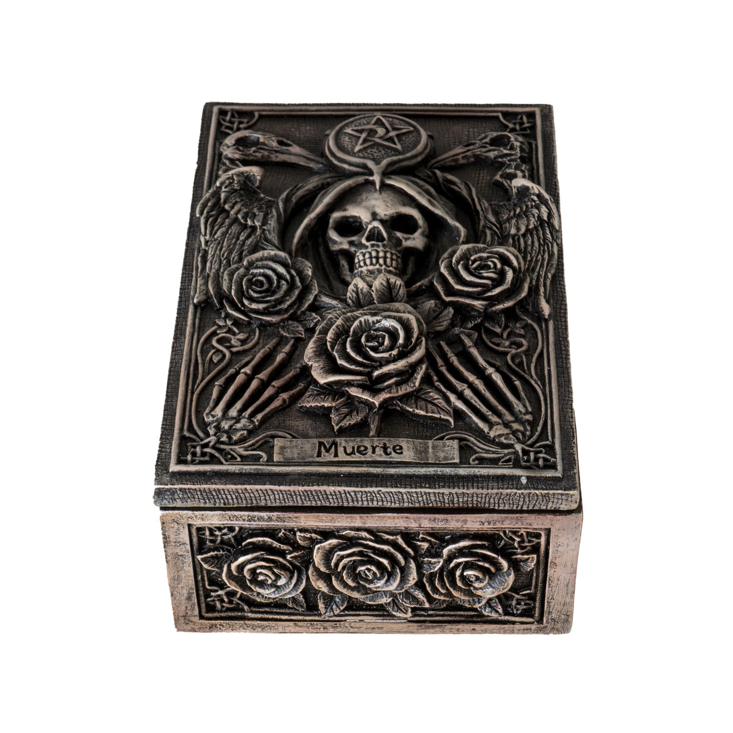 Muerte Tarot Box with Grim Reaper and Gothic Rose Design