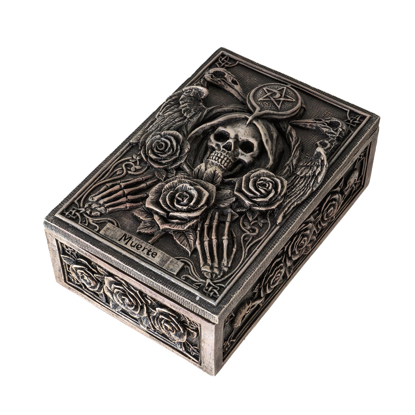 Muerte Tarot Box with Grim Reaper and Gothic Rose Design