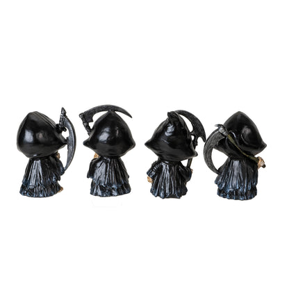 Grim Reaper Set of 4 Miniature Figurines 4.92" Tall