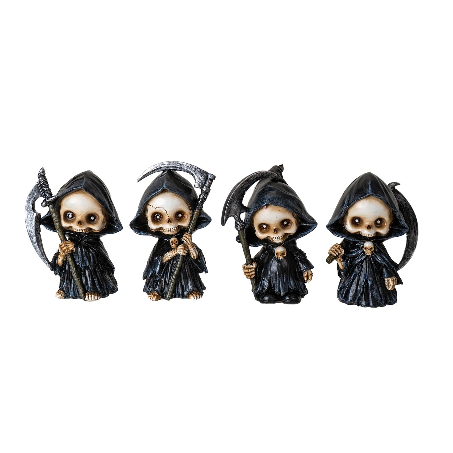 Grim Reaper Set of 4 Miniature Figurines 4.92" Tall