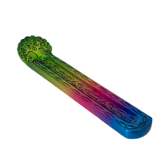 Tree of Life Incense Holder with Colorful Ombre Finish Perfect for Meditation Relaxation and Spiritual Home Decor 9.84" Long