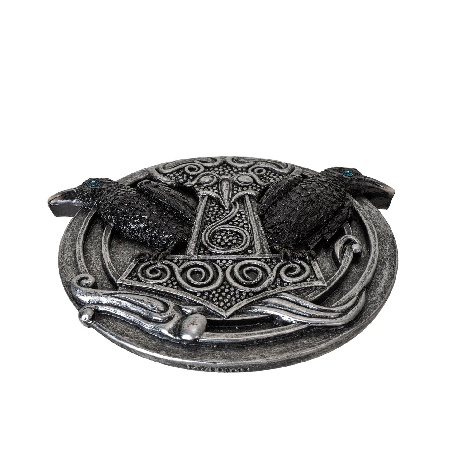 Thor?s Hammer Incense Burner with Dual Raven Design Perfect for Viking Home and Halloween Decor or Relxation 5.31" Long