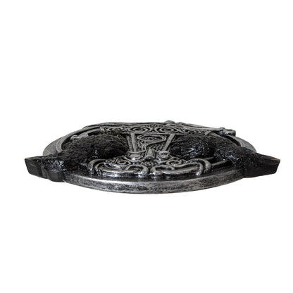 Thor?s Hammer Incense Burner with Dual Raven Design Perfect for Viking Home and Halloween Decor or Relxation 5.31" Long