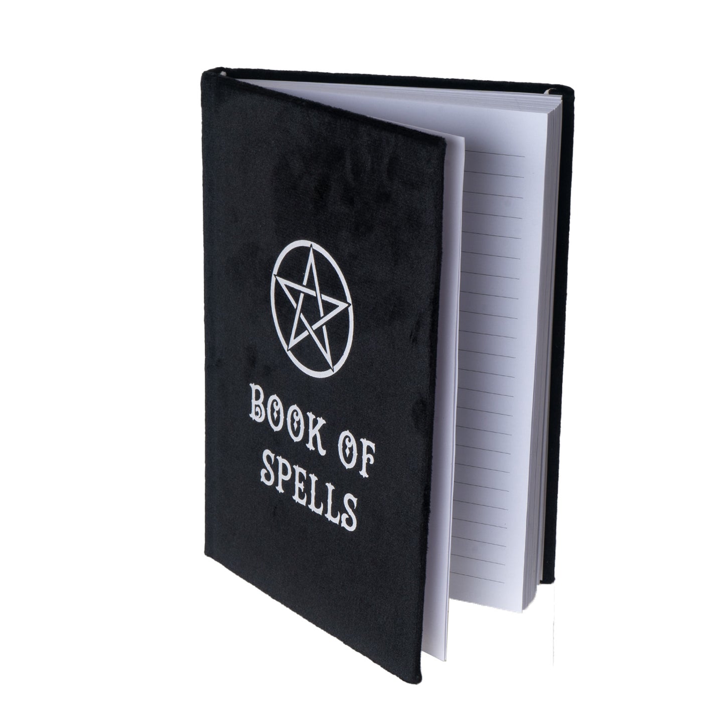 Book of Spells Velvet Journal by Something Different UK A5 Sized Blank Hardcover Notebook with Pentacle Design for Journaling Creative Writing Witchy Gifts