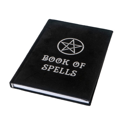 Book of Spells Velvet Journal by Something Different UK A5 Sized Blank Hardcover Notebook with Pentacle Design for Journaling Creative Writing Witchy Gifts