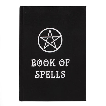 Book of Spells Velvet Journal by Something Different UK A5 Sized Blank Hardcover Notebook with Pentacle Design for Journaling Creative Writing Witchy Gifts