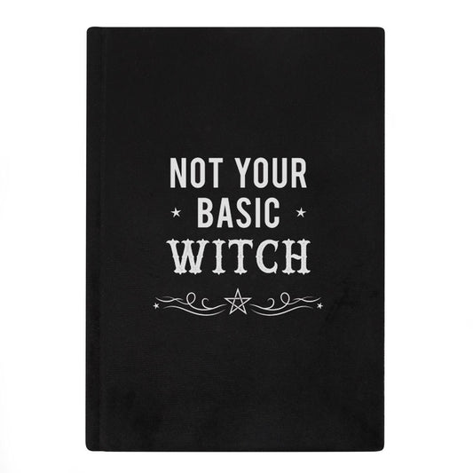 Not Your Basic Witch Velvet Journal by Something Different UK A5 Sized Blank Hardcover Notebook for Journaling Creative Writing Witchy Gifts