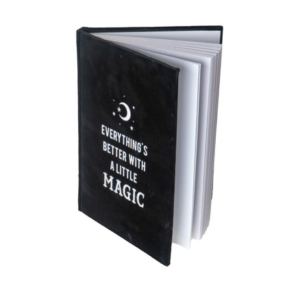 Everything?s Better with Magic Velvet Journal by Something Different UK A5 Sized Blank Hardcover Notebook for Journaling Creative Writing Witchy Gifts