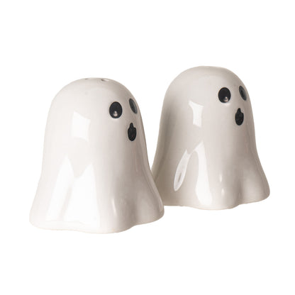 Spooky Ghost Salt and Pepper Shakers Cute Magnetic Ceramic Halloween Kitchen Salt and Pepper Shakers Set