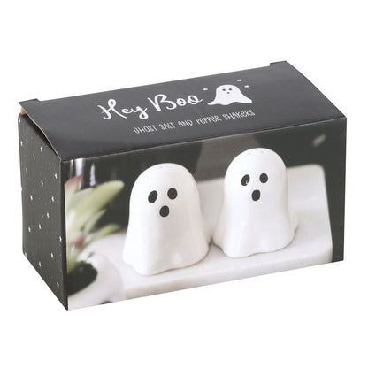 Spooky Ghost Salt and Pepper Shakers Cute Magnetic Ceramic Halloween Kitchen Salt and Pepper Shakers Set