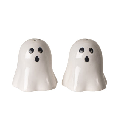 Spooky Ghost Salt and Pepper Shakers Cute Magnetic Ceramic Halloween Kitchen Salt and Pepper Shakers Set