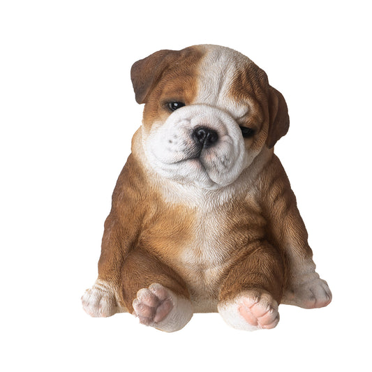 Sitting Bulldog 6" Tall Puppy Figurine Adorable English Bulldog Dog Collectible Decor Gift for Dog Lovers and Unique Home Decor