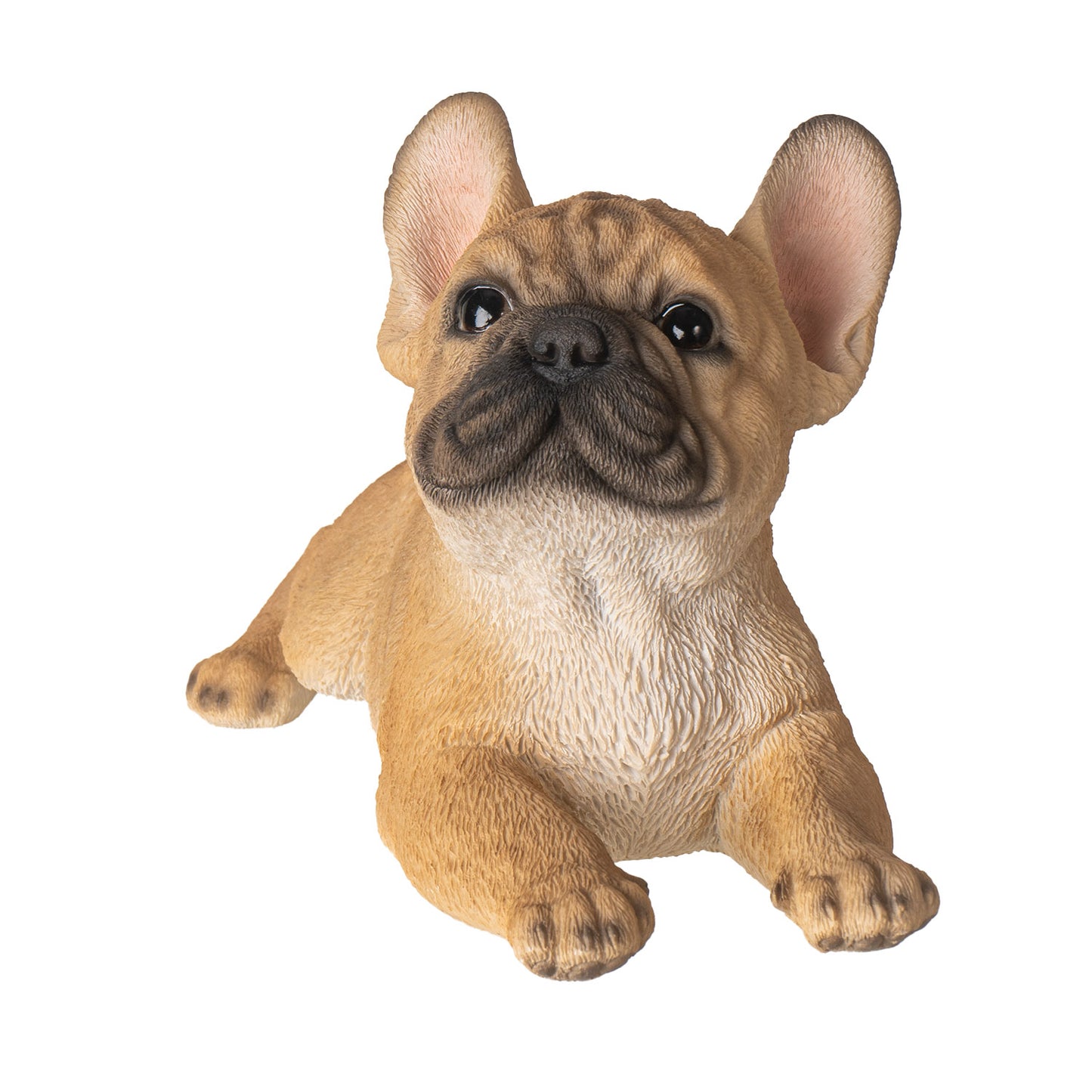 Playful French 8" Long Bulldog Firguine Realistic Tan Frenchie Dog Unique Collectible Decor Gift for Pet Lovers and Home Decor