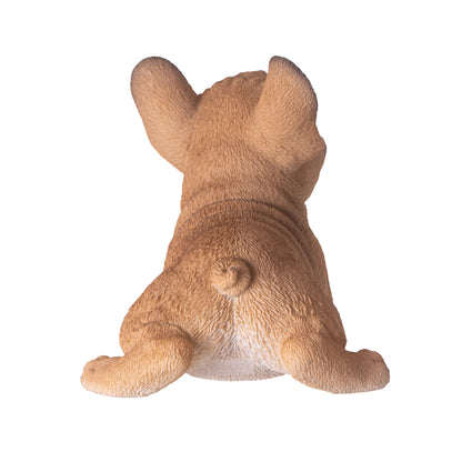 Playful French 8" Long Bulldog Firguine Realistic Tan Frenchie Dog Unique Collectible Decor Gift for Pet Lovers and Home Decor