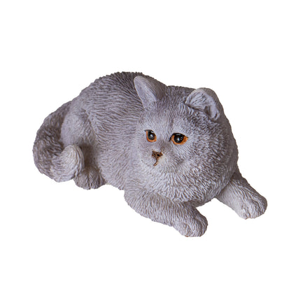 Short Hair 2.3" Long Kitten Figurine Adorable Lying Cat for Home Office or Living Room Decor Collectible