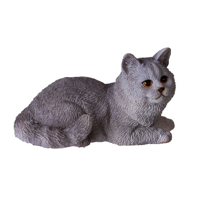 Short Hair 2.3" Long Kitten Figurine Adorable Lying Cat for Home Office or Living Room Decor Collectible