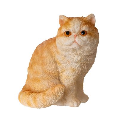 Exotic Short Hair 2.56" Tall Kitten Figurine Adorable Sitting Cat for Home Office or Living Room Decor