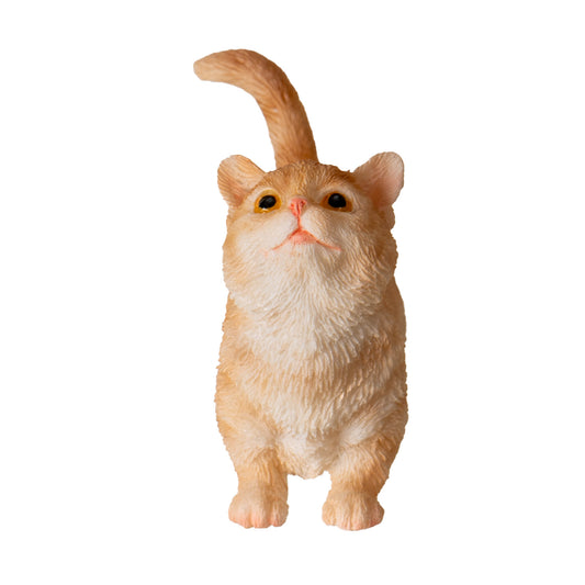 Mankiken Kitten 1.97" Tall Figurine Adorable Short-Legged Cat for Home Office or Living Room Decor