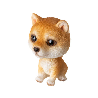 Shiba Inu 2.17" Tall Bobble Head Figurine Adorable Dog with Wobbling Head for Desk or Car Decor